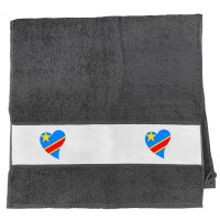 Handtuch Kongo Flagge Herz 50x100cm