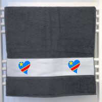 Handtuch Kongo Flagge Herz 50x100cm