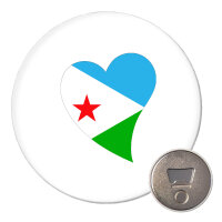 Magnet Dschibuti Flagge Herz 59mm Kühlschrankmagnet