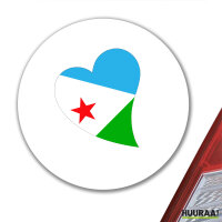 Aufkleber Dschibuti Flagge Herz 10cm Sticker