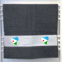 Handtuch Dschibuti Flagge Herz 50x100cm