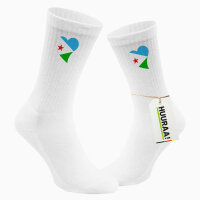 Socken Dschibuti Flagge Herz Größe 37/46 White...