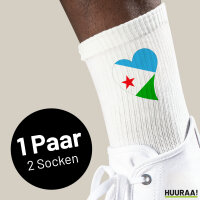 Unisex Socken Dschibuti Flagge Herz Baumwolle