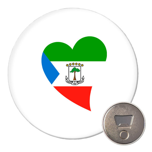 Magnet Äquatorialguinea Flagge Herz 59mm Kühlschrankmagnet