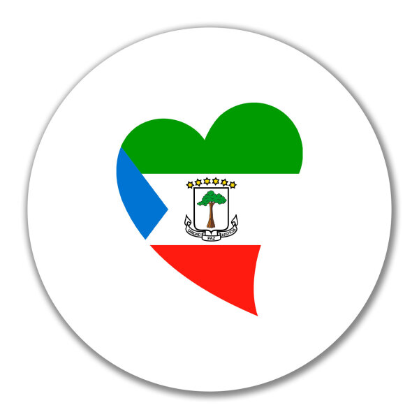 Aufkleber Äquatorialguinea Flagge Herz 10cm Sticker
