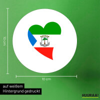 Aufkleber Äquatorialguinea Flagge Herz 10cm Sticker