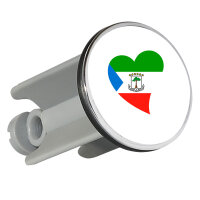 Waschbeckenstöpsel Äquatorialguinea Flagge Herz...