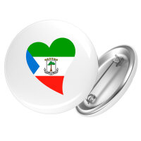 Button Äquatorialguinea Flagge Herz Anstecker