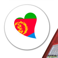 Aufkleber Eritrea Flagge Herz 10cm Sticker