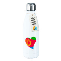 Edelstahl-Trinkflasche Eritrea Flagge Herz 500ml Wasserflasche