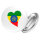 Button Äthiopien Flagge Herz rund
