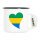 Emaille Tasse Gabun Flagge Herz 300ml Vintage