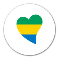 Aufkleber Gabun Flagge Herz 10cm Sticker