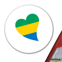 Aufkleber Gabun Flagge Herz 10cm Sticker