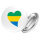 Button Gabun Flagge Herz Anstecker