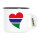 Emaille Tasse Gambia Flagge Herz 300ml Vintage