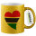 Glitzertasse Gambia Flagge Herz 330ml