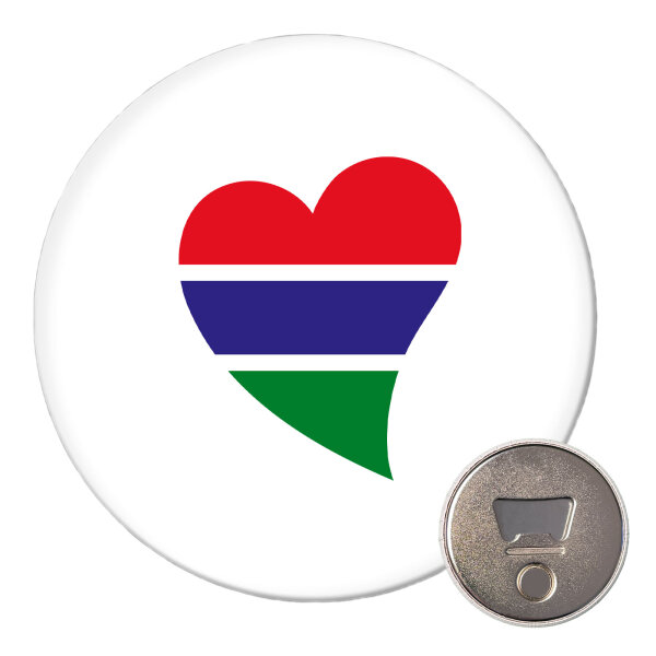 Magnet Gambia Flagge Herz 59mm Kühlschrankmagnet