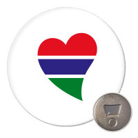 Magnet Gambia Flagge Herz 59mm Kühlschrankmagnet...