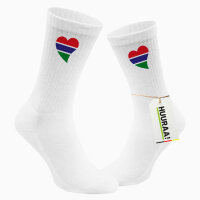 Socken Gambia Flagge Herz Größe 37/46 White...