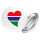 Button Gambia Flagge Herz Anstecker