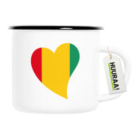 Emaille Tasse Guinea Flagge Herz 300ml Vintage