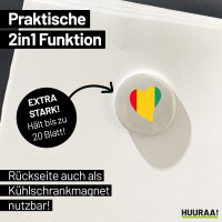 Magnet Guinea Flagge Herz 59mm Kühlschrankmagnet Flaschenöffner