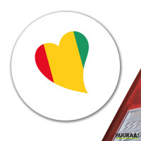 Aufkleber Guinea Flagge Herz 10cm Sticker