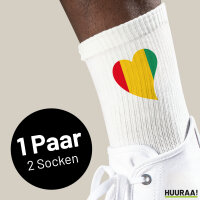 Unisex Socken Guinea Flagge Herz Baumwolle