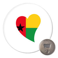Magnet Guinea-Bissau Flagge Herz 59mm Kühlschrankmagnet