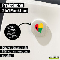 Magnet Guinea-Bissau Flagge Herz 59mm Kühlschrankmagnet