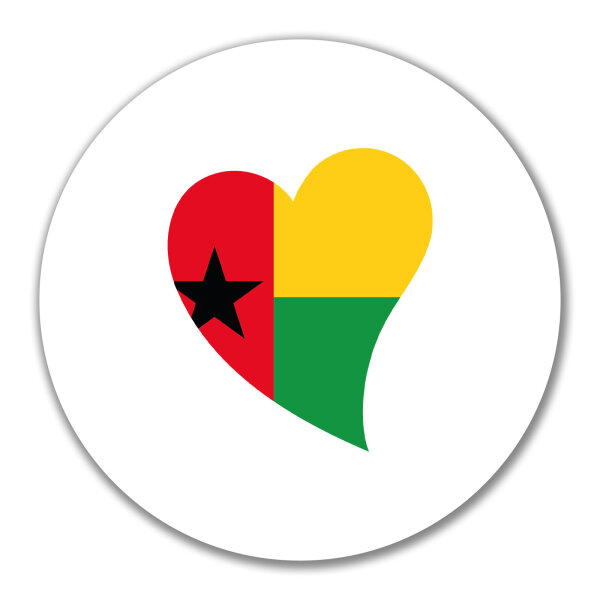 Aufkleber Guinea-Bissau Flagge Herz 10cm Sticker
