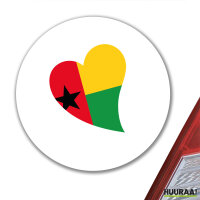 Aufkleber Guinea-Bissau Flagge Herz 10cm Sticker