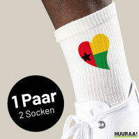 Unisex Socken Guinea-Bissau Flagge Herz Baumwolle