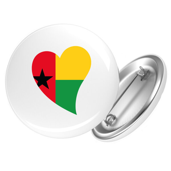 Button Guinea-Bissau Flagge Herz Anstecker