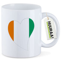 Kaffeetasse Elfenbeinküste Flagge Herz 330ml