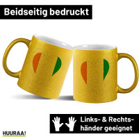 Glitzertasse Elfenbeinküste Flagge Herz 330ml
