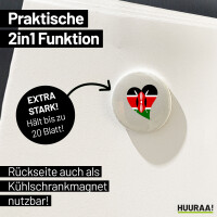 Magnet Kenia Flagge Herz 59mm Kühlschrankmagnet Flaschenöffner