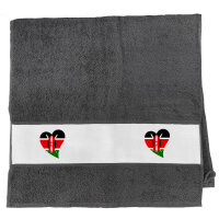 Handtuch Kenia Flagge Herz 50x100cm
