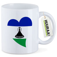 Kaffeetasse Lesotho Flagge Herz 330ml