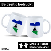 Kaffeetasse Lesotho Flagge Herz 330ml