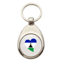 Schlüsselanhänger Lesotho Flagge Herz