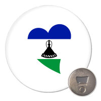 Magnet Lesotho Flagge Herz 59mm K&uuml;hlschrankmagnet