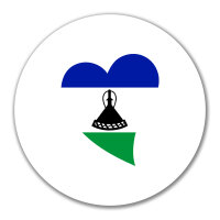 Aufkleber Lesotho Flagge Herz 10cm rund
