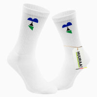 Socken Lesotho Flagge Herz Größe 37/46 White...