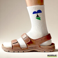 Socken Lesotho Flagge Herz Größe 37/46 White Motiv Tennissocken