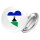 Button Lesotho Flagge Herz Anstecker
