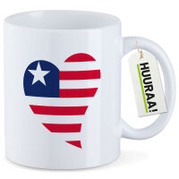 Kaffeetasse Liberia Flagge Herz 330ml