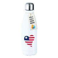 Edelstahl-Trinkflasche Liberia Flagge Herz 500ml...