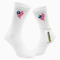 Socken Liberia Flagge Herz Größe 37/46 White Motiv Tennissocken